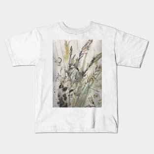 English Summer meadow, grasses, flowers design Kids T-Shirt